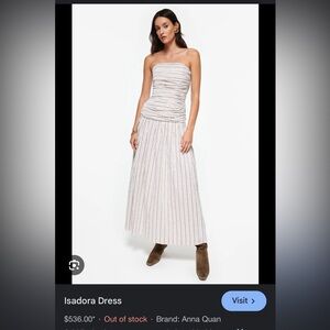 Anna Quan Strapless Dress in White and Brown